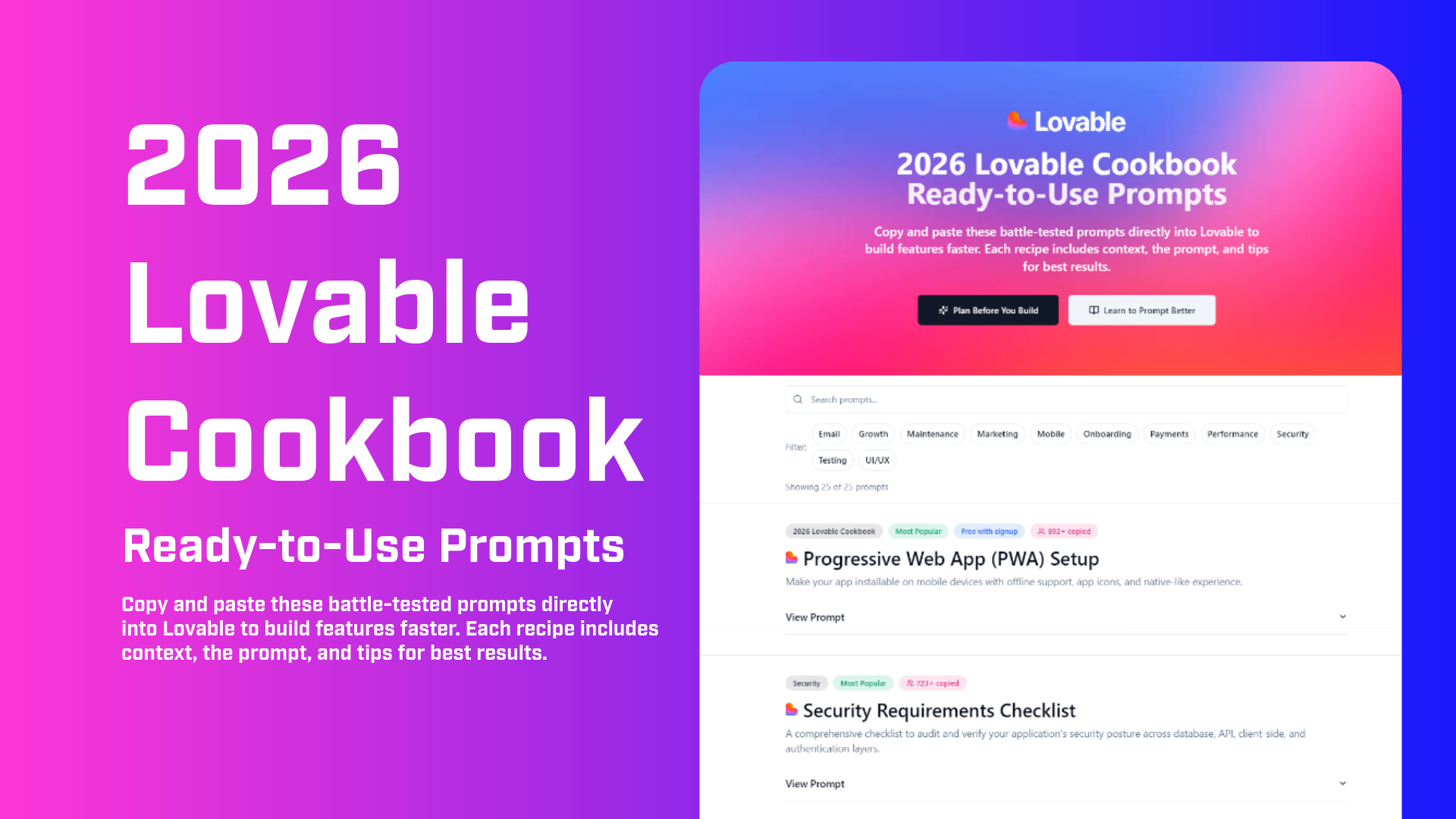 2026 Lovable Cookbook Ready-to-Use Prompts